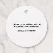 Wasserfarbe Tropische Blätter Wreath Paare Dusche Geschenkanhänger (Rückseite)