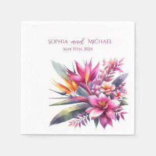 Wasserfarbe Tropische Bliss-Hochzeit - Napkins Serviette