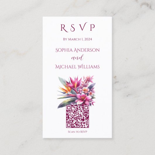 Wasserfarbe Tropische Bliss-UAWG-QR-Code- Visitenkarte (Vorderseite)