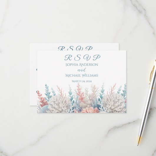 Wasserfarbe Tropische Bliss UAWG RSVP Karte (Vorderseite/Rückseite Beispiel)