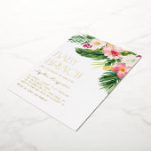 Wasserfarbe Tropische Blume Babydusche Brunch Folieneinladung (Gedreht)