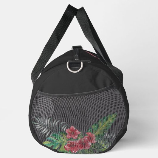Wasserfarbe Tropische Blume Flamingo Personalisier Duffle Bag (Rechts)