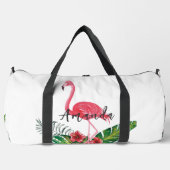 Wasserfarbe Tropische Blume Flamingo Personalisier Duffle Bag (Vorderseite)