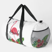 Wasserfarbe Tropische Blume Flamingo Personalisier Duffle Bag (Rechte Ecke)