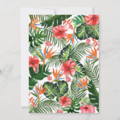 Wasserfarbe Tropische Blume Grüne Abschluss Einladung (Rückseite)
