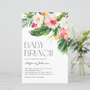 Wasserfarbe Tropische Blume Kinderbrunch Einladung