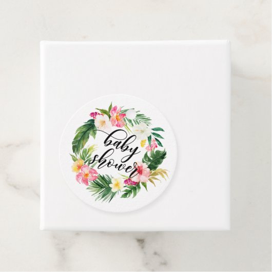 Wasserfarbe Tropische Blume Kinderdusche Geschenkanhänger (Beispiel)