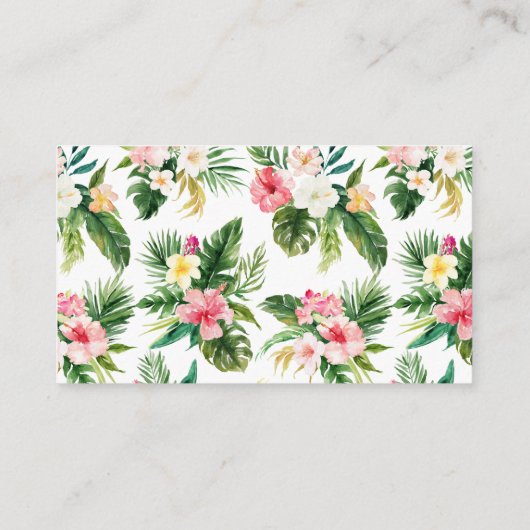 Wasserfarbe Tropische Blume Kinderdusche Registrie Begleitkarte (Rückseite)