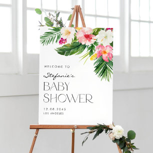 Wasserfarbe Tropische Blume Sommerdusche Poster