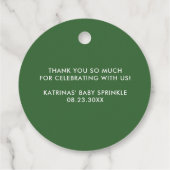 Wasserfarbe Tropische Blume Wreath Baby Sprinkle Geschenkanhänger (Rückseite)