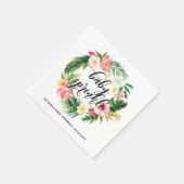 Wasserfarbe Tropische Blume Wreath Baby Sprinkle Serviette (Ecke)