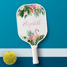Wasserfarbe Tropische Blütenfarbe Rosa Flamingo Na Pickleball Schläger