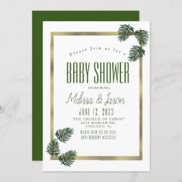 Wasserfarbe tropische botanische Foil Palm Babydus Einladung