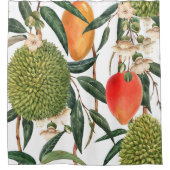 Wasserfarbe tropische durische, Mango-Muster. Duschvorhang (Vorderseite)