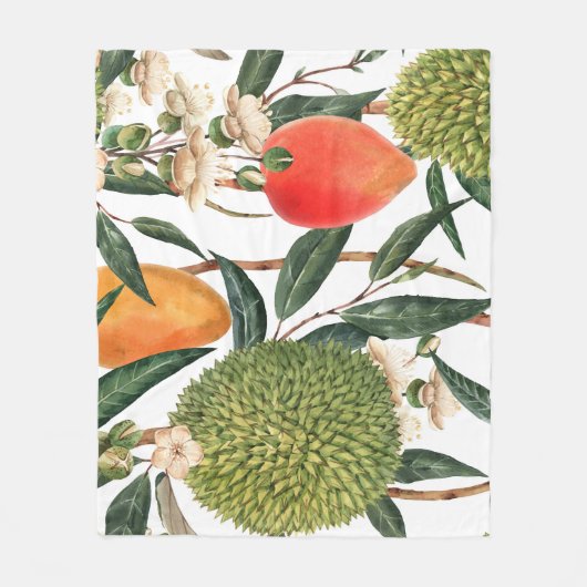 Wasserfarbe tropische durische, Mango-Muster. Fleecedecke (Vorderseite)