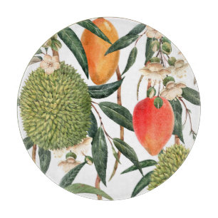 Wasserfarbe tropische durische, Mango-Muster. Schneidebrett
