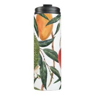 Wasserfarbe tropische durische, Mango-Muster. Thermosbecher