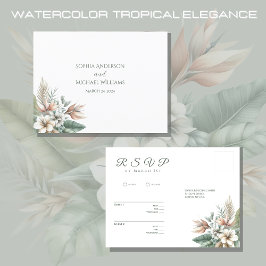 Wasserfarbe Tropische Elegance-UAWG-Hochzeit- Postkarte