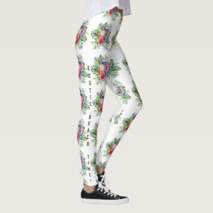 Wasserfarbe tropische Flora Exotic Beach Time Leggings