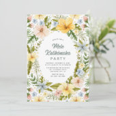 Wasserfarbe tropische Flora Mele Kalikimaka Party Einladung (Stehend Vorderseite)
