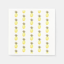 Wasserfarbe Tropische Foil Gold Ananas Wiederholun