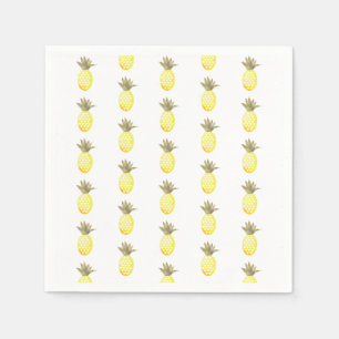 Wasserfarbe Tropische Foil Gold Ananas Wiederholun Serviette