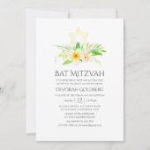 Wasserfarbe tropische Frangipani Bat Mitzvah Einladung (Vorderseite)