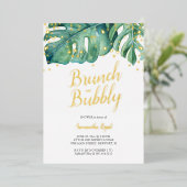 Wasserfarbe Tropische Gründusche Folieneinladung (Stehend vorne)