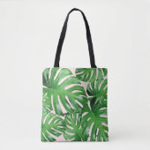 Wasserfarbe Tropische Monstera Blätter Gemustert R Tasche (Vorderseite)