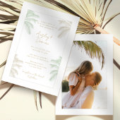 Wasserfarbe Tropische Palme Tree Boho Foto Hochzei Einladung