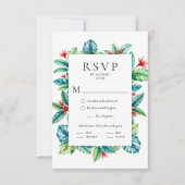 Wasserfarbe tropische Vegetation Gartenhochzeit RSVP Karte (Vorderseite)