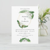 Wasserfarbe tropische Vegetation Geometrische Hoch Einladung (Stehend Vorderseite)