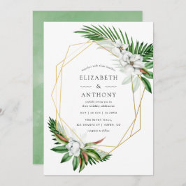 Wasserfarbe tropische Vegetation Geometrische Hoch Einladung