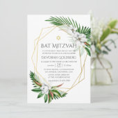 Wasserfarbe tropische Vegetation Geometrisches Bat Einladung (Stehend Vorderseite)