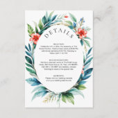 Wasserfarbe Tropische Vegetation Wreath Hochzeitsd Begleitkarte (Vorderseite)