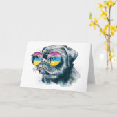 Wasserfarbe tropische Welpe Karte (Gelbe Blume)