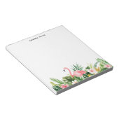 Wasserfarbe tropischen Blätter Flamingo Custom Not Notizblock (angewinkelt)