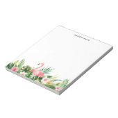 Wasserfarbe tropischen Blätter Flamingo Custom Not Notizblock (Rotiert)