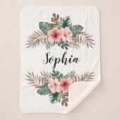 Wasserfarbe Tropischer Blumenzauber  Sherpadecke (Vorderseite)