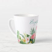 Wasserfarbe Tropischer Flamingo Aquamariner Name Milchtasse (Linke Ecke)