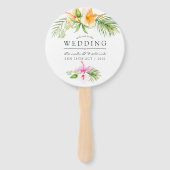 Wasserfarbe tropischer Strand Hochzeit Gefallen Fächer (Vorderseite)