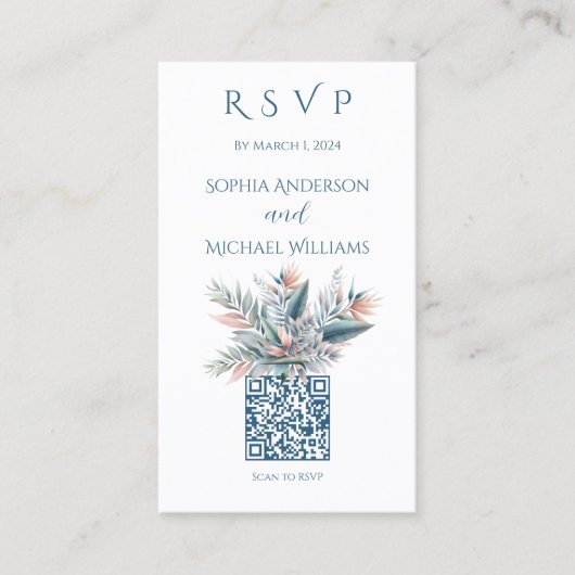 Wasserfarbe Tropischer Traum-UAWG-QR-Code- Visitenkarte (Vorderseite)