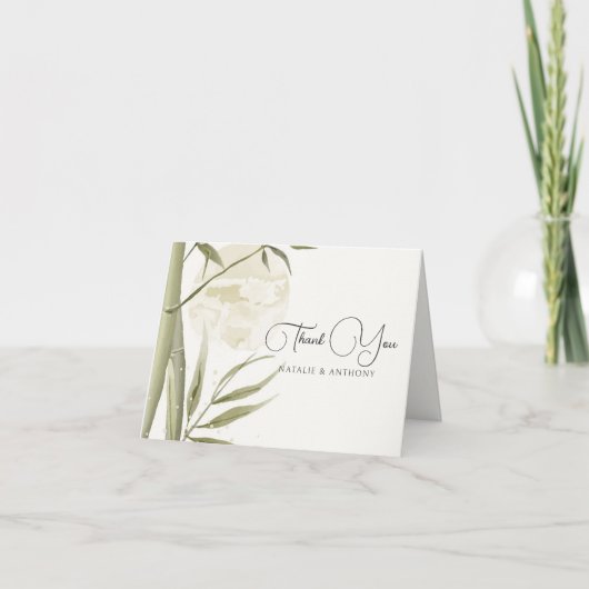 Wasserfarbe Tropisches Bamboo Danke Karte (Vorderseite)