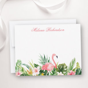 Wasserfarbe Tropisches Flamingo Rosa Mitteilungskarte