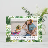 Wasserfarbe Tropisches Foto Save the Date (Stehend Vorderseite)
