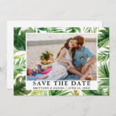 Wasserfarbe Tropisches Foto Save the Date (Vorne/Hinten)