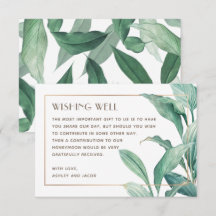 Wasserfarbe Tropisches Grün Hochzeit wünschenswert