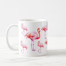 Wasserfarbe Tropisches rosa Flamingo Party Kaffeetasse