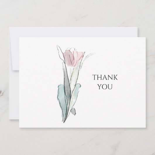 Wasserfarbe Tulip Einfache Beerdigung Danke II (Vorderseite)