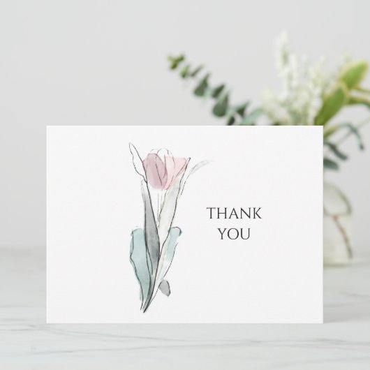 Wasserfarbe Tulip Einfache Beerdigung Danke II (Stehend Vorderseite)